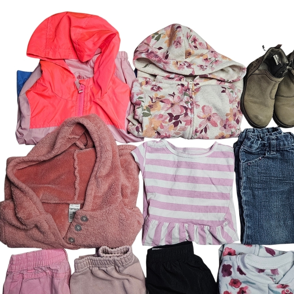 Girls 2T Mixed Seasons Six Pound Mystery Box Lot Shorts Jacket Pants Pjs Jeans - Picture 4 of 5